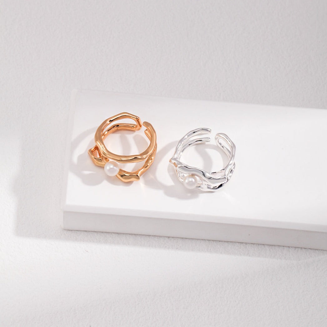 Pure Silver Pearl Ring