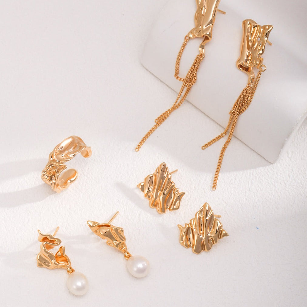 Folding paper Sterling Silver Earrings