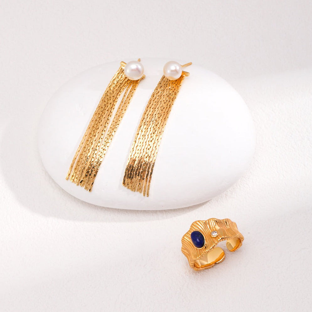 Pure Silver Pearl Earrings