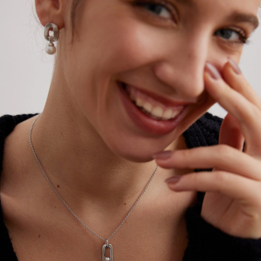 Pure Silver + Pearl Earrings