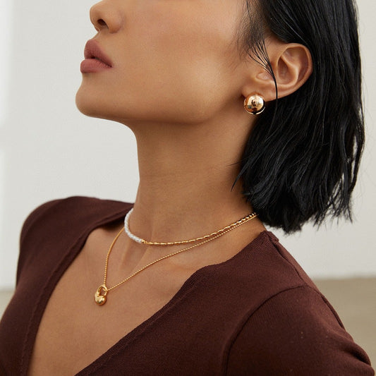 Sterling Silver Rice Pearl Necklace