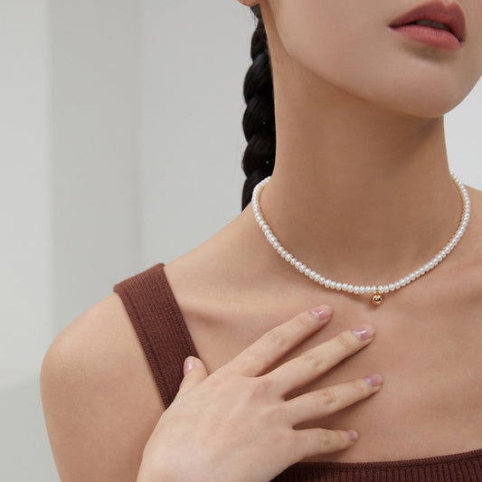 Vintage Gold Sterling Silver Pearl Necklace