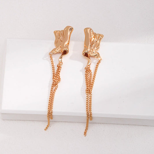 Folding paper Sterling Silver long Earrings